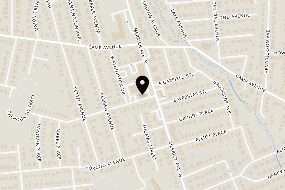 Map showing the location of Via Roma Pizza on 1764 Merrick Ave in Merrick